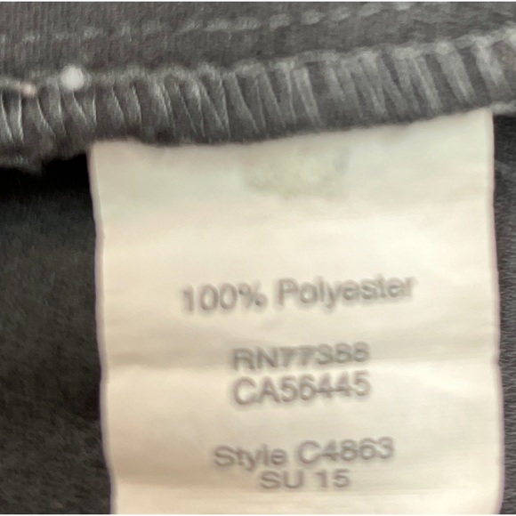 J.Crew Factory Crew Neck Key Hole Black Cap Sleeve Pleat Front 8 Gray Blouse - Picture 4 of 6